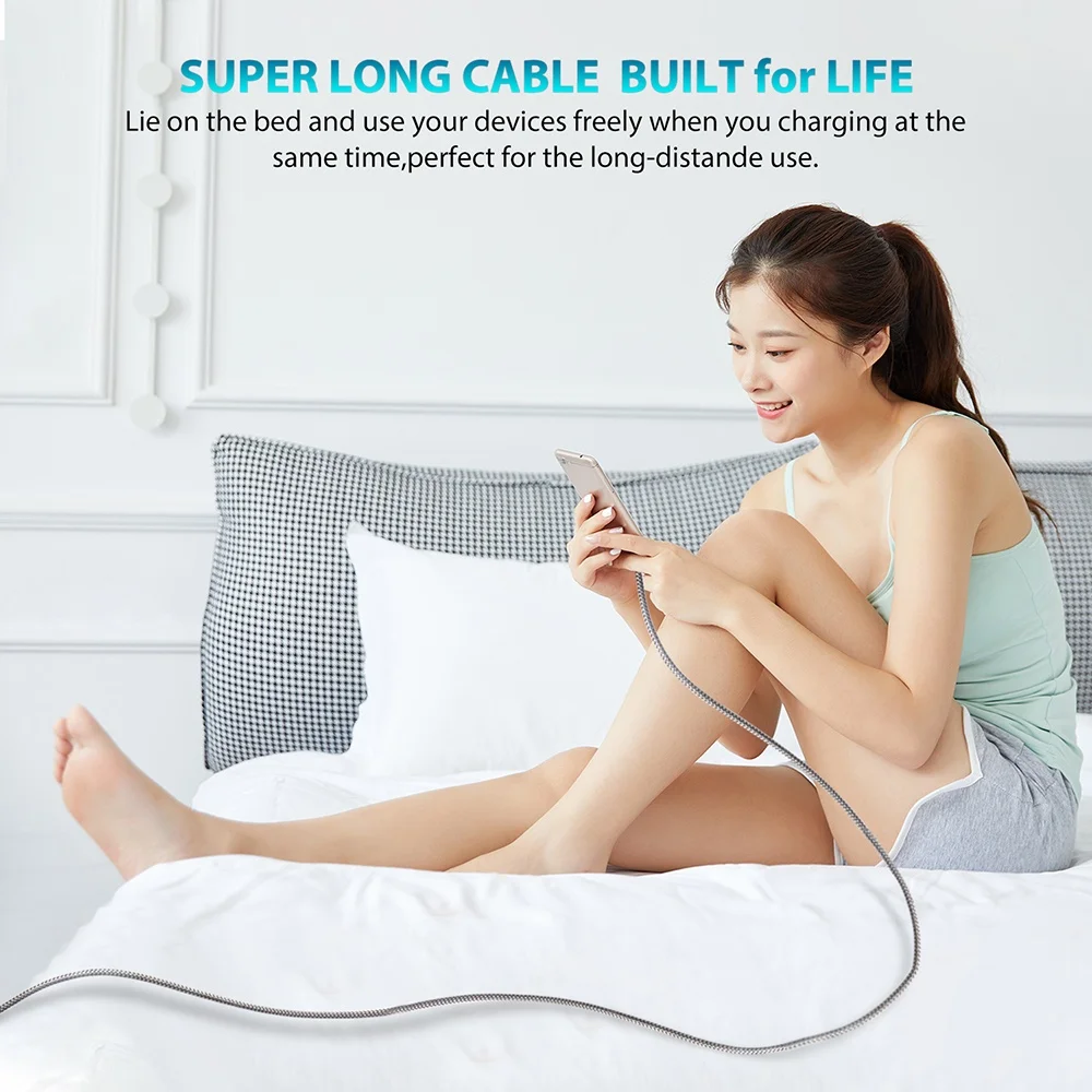 รูปสินค้า สายชาร์จ Type-C ถักไนลอน 60W ชาร์จเร็ว ทนทาน ยืดหยุ่น