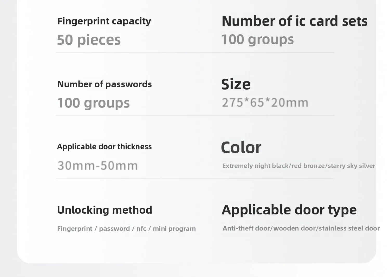 wooden door fingerprint lock household anti-theft door password lock apartment B