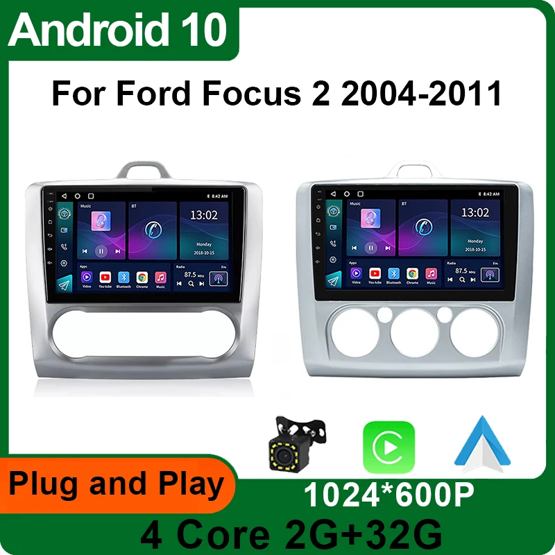 

Автомагнитола на Android 10 для Ford Focus 2 3 Mk2 Mk3 2004 2005-2011, мультимедийный плеер с GPS-навигацией, автомагнитола 2DIN для Carplay, DVD