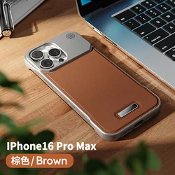 Elegant Magnetic PU Leather Aromatherapy Phone Case with Wireless Charging and Borderless Design for iPhone 14 Pro Max (Brown)