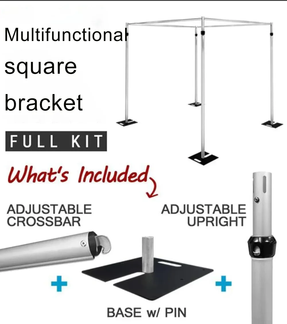 10x10ft Square Aluminium Backdrop Frame Adjustable Pipe and Drape Background Kit for Wedding stage Arches Curtain Support Stand