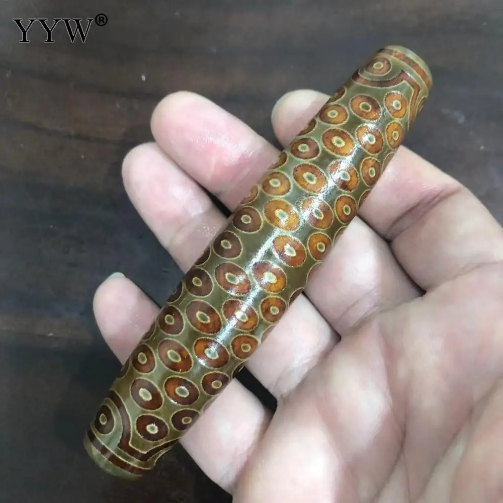 1PC High Quality  Natural Tibetan Agate Onyx Dzi Beadswestern Vintage Oval 21 108 Eyes Two Tone For Reiki Jewelry Prayer