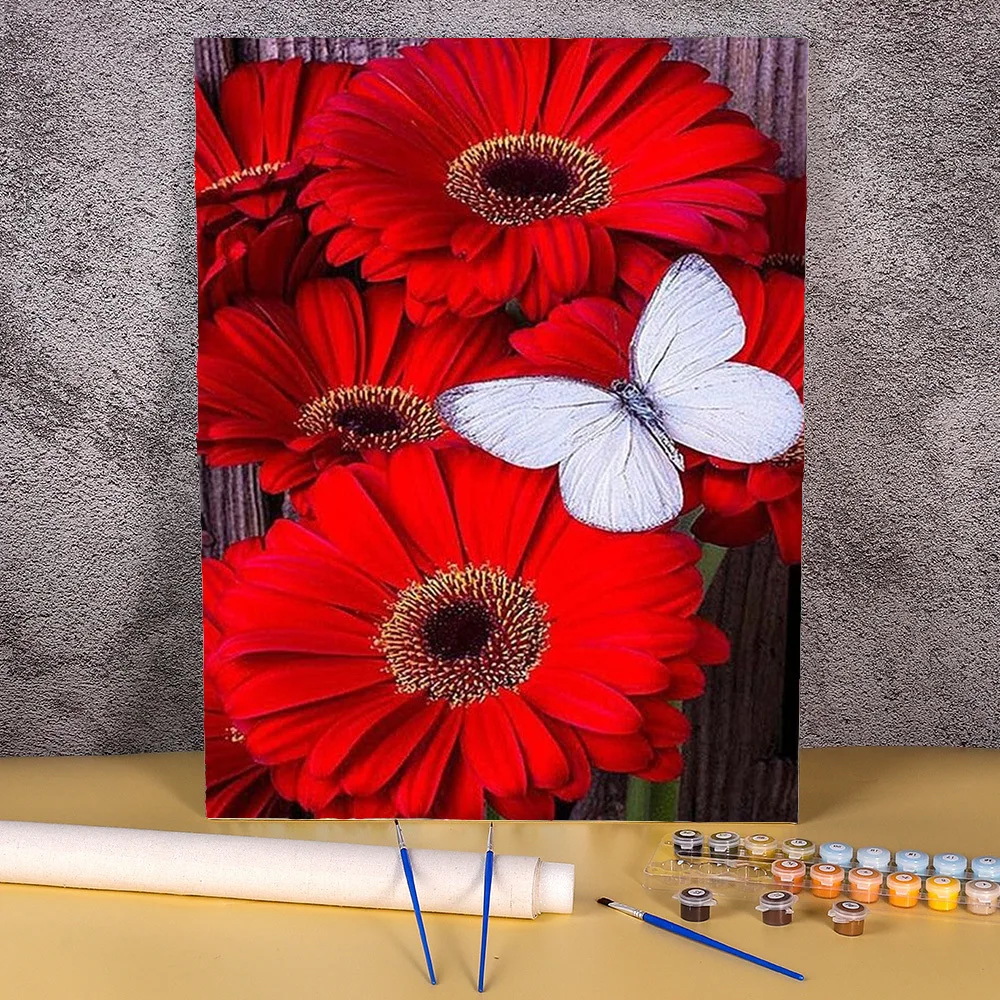 

Diy Paint By Numbers Frameless Coloring By Numbers Daisy Flower Drawing With Numbers On Canvas Room Decors For Adults Painting