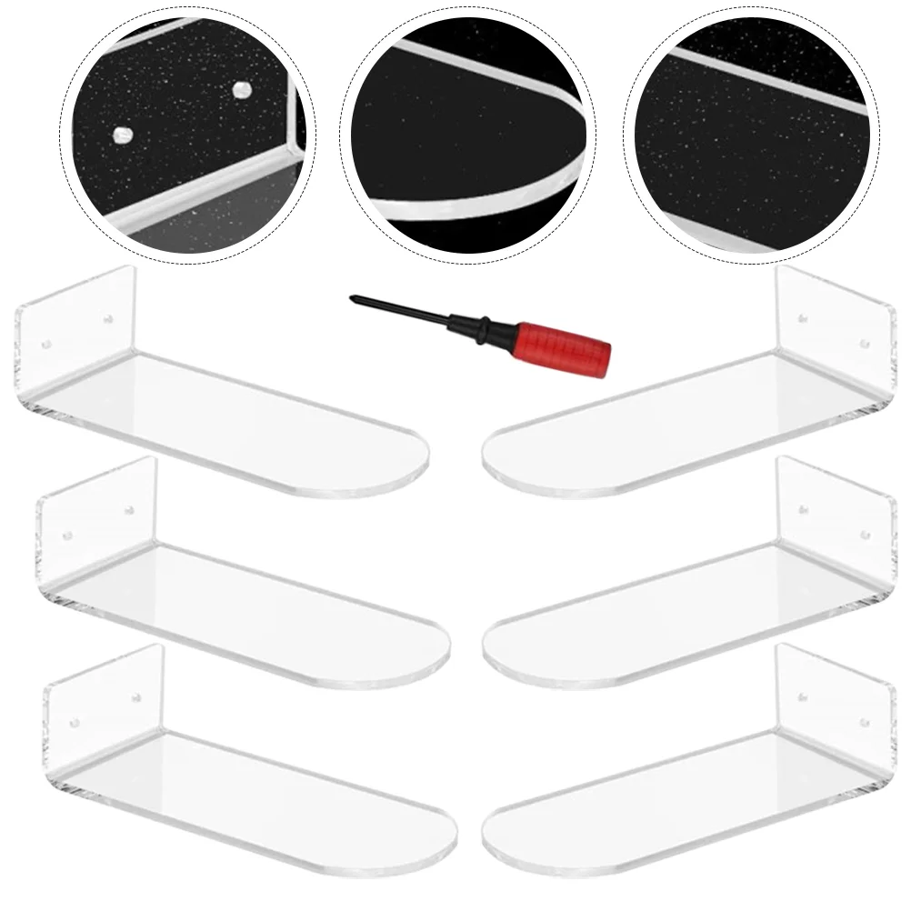 6 Pcs Transparent Acrylic Shoe Rack Floating Shelves Wall Mounted Display Shelf Sneaker Storage Wardrobe ganizer Home Garden 5