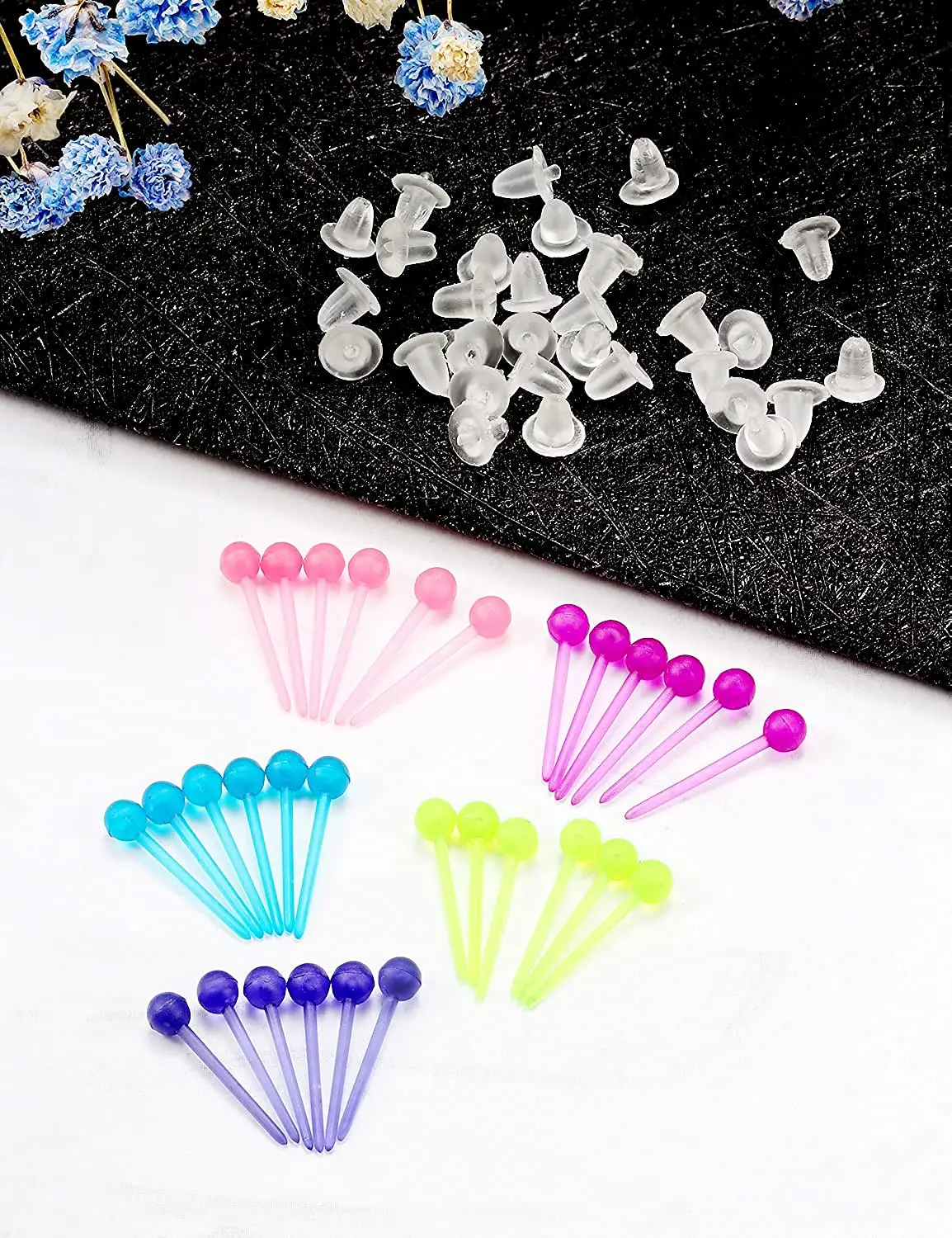 30Pair Clear Plastic Earrings For Sensitive Ears Plastic Post