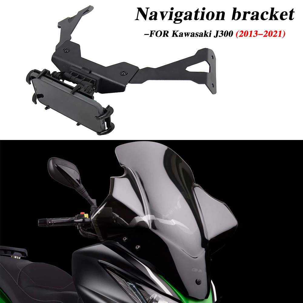 

Motorcycle FOR Kawasaki J 300 2013-2021 J300 Smart Phone Navigation GPS Plate Bracket Adapt Holder Kit 2020 2019 2018 2017 2016