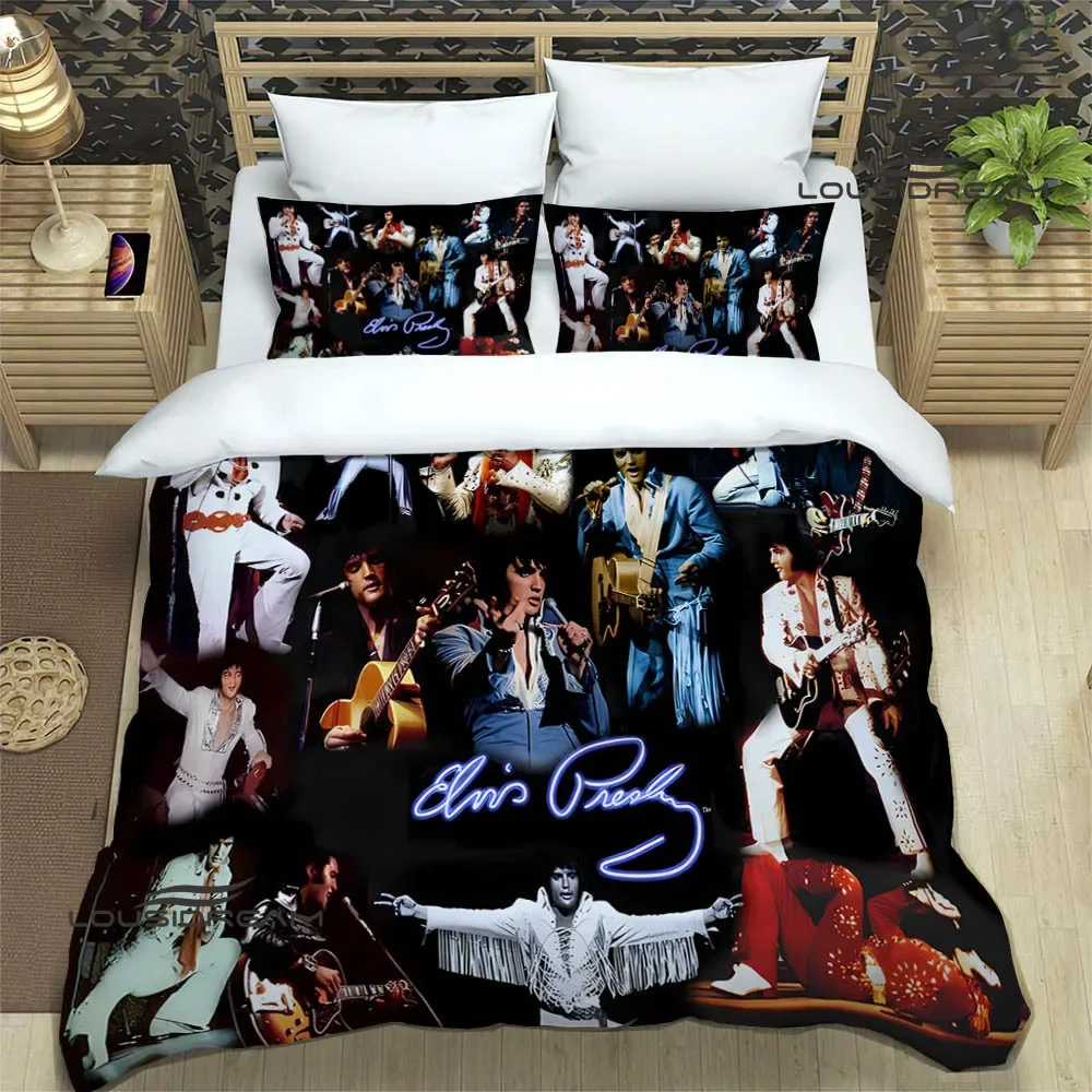 

Комплект постельного белья Elvis Presley в стиле ретро с принтом, изысканные принадлежности, комплект пододеяльника, покрывала для кровати, набор постельного белья, роскошный подарок на день рождения