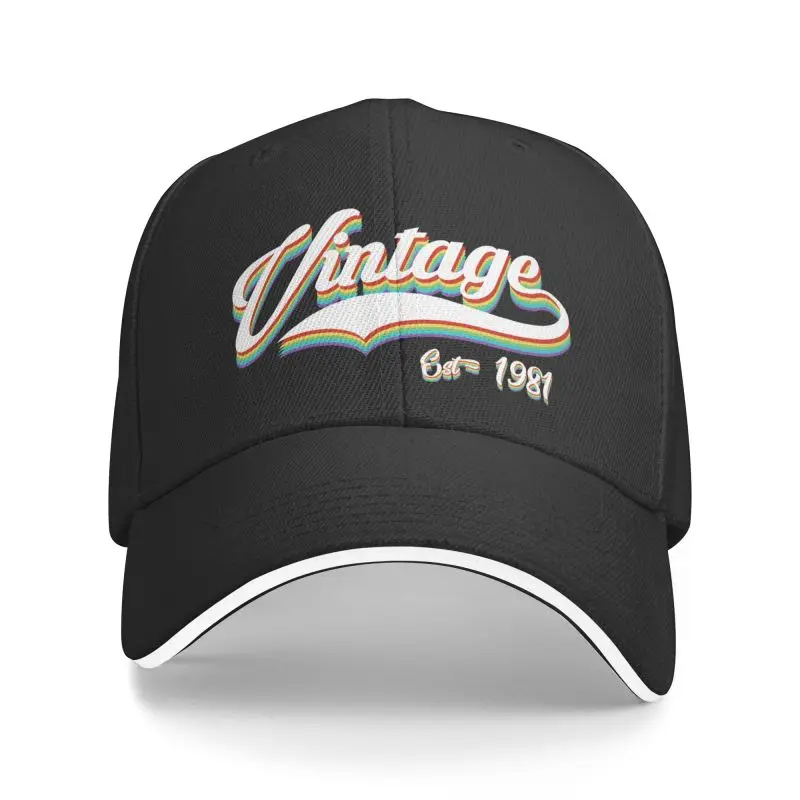 

Fashion Unisex Vintage Birthday Gift 1981 Baseball Cap Adult Adjustable Dad Hat Men Women Sports