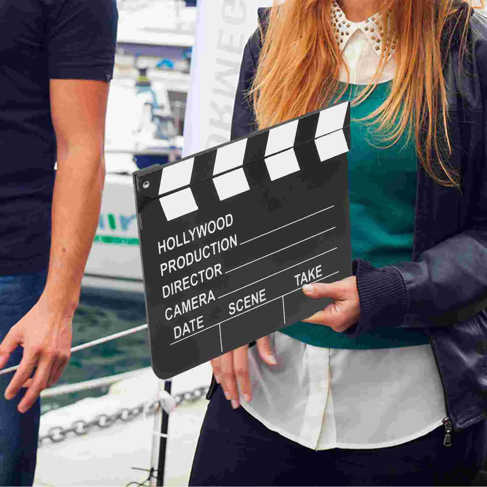 2 sizes movie clapperboard wood director video scene clapperboard tv movie clapper board film slate cut prop Movie Clapboard Wood Clapperboard Prop for Stage Plays Photo Booth Prop Movie Theme Party