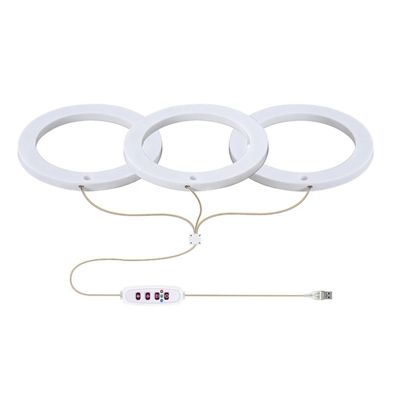 3 Head Led Grow Light Full Spectrum Phyto Grow Lamp Usb Angel Ring Lamp Per La Crescita Delle Piante Grasse