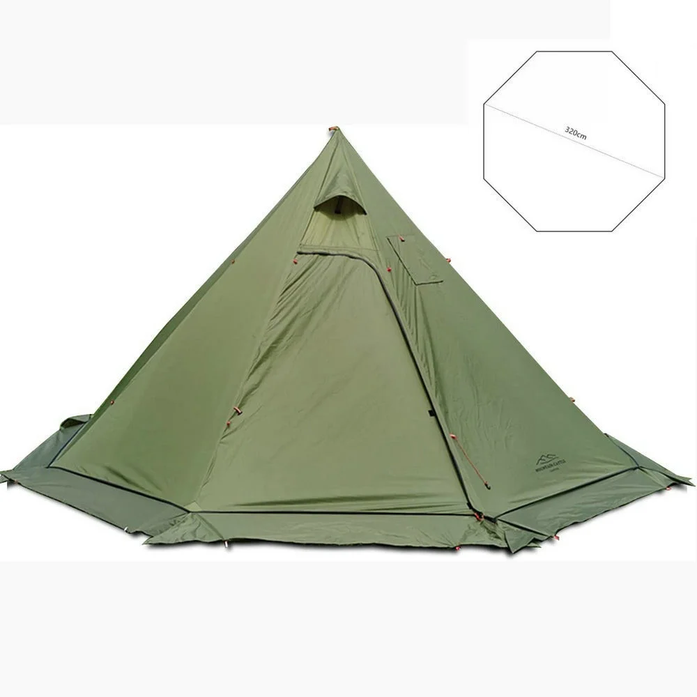 Ultralight Winter Pyramid Tent 210T Plaid Ripstop Camping Bushcraft Tent Height 1.6M Including Free Stove Jack With Snow Skirt camping tent,portable tent,survival tent