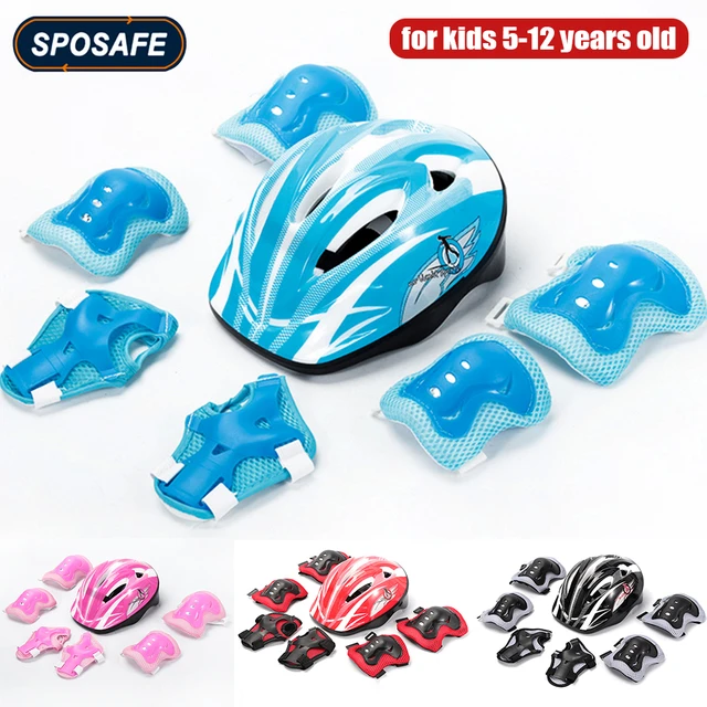 Ensemble de protection pour protecteurs d'enfants Équipement de protection  pour protecteurs de genoux pour enfants avec casque pour patin à roulettes  de vélo de planche à roulettes en ligne 