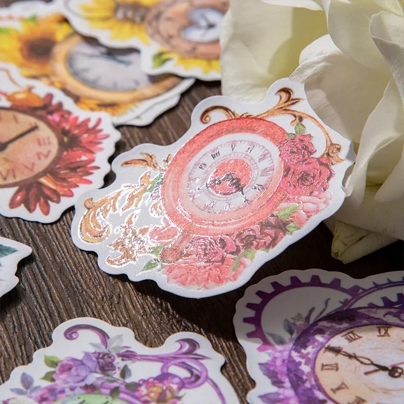 

20Pcs Sticker ticking Clock Wreath Clock Decoration Material Paper Supplies invitation Stickers Paper Scrapbook Packing 128*76mm