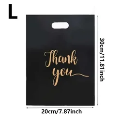 100PCS Black Thank You Gift Bags for Special Occasions and Celebrations (L)