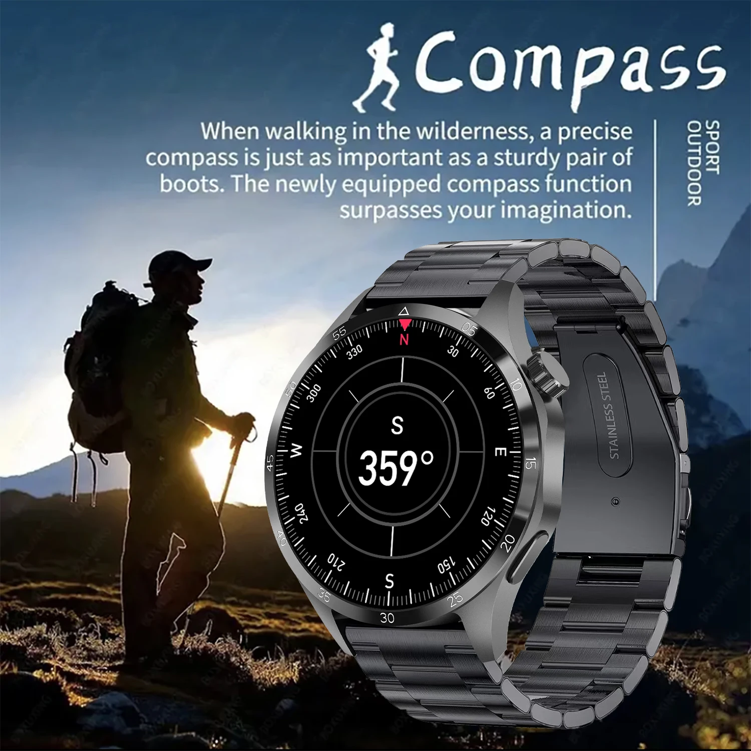 GT4 Pro NFC GPS Sport Smart Watch Men 360*360 AMOLED Screen Heart rate Bluetooth call IP68 Waterproof Smartwatch 2025New Watches 6