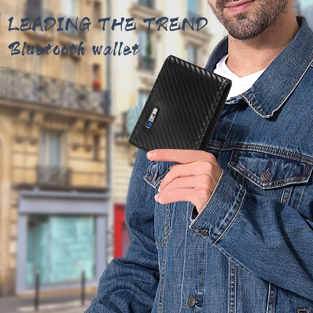 

Smart Bluetooth Wallet anti-lost Genuine Leather Man Wallets Thin Short Minimalism card holder