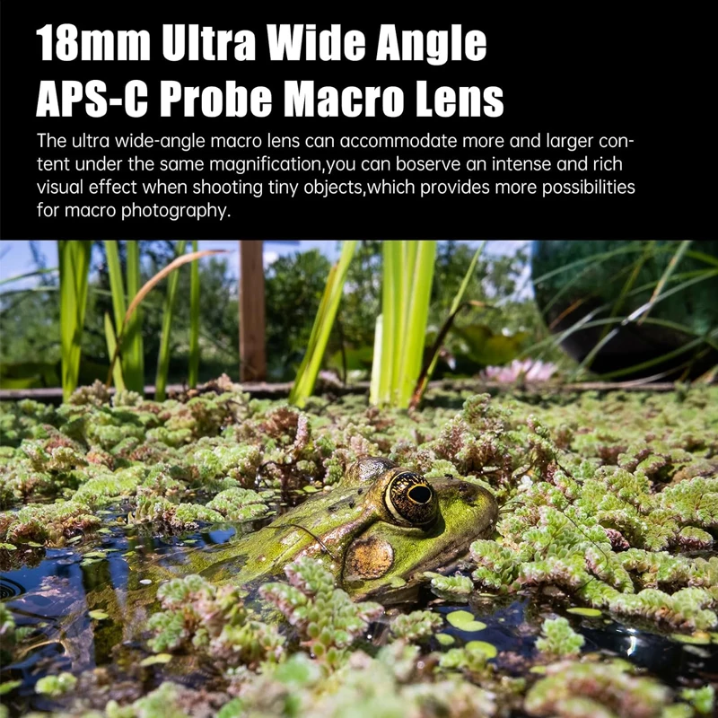 AstrHori 18mm F8 2X 매크로 카메라 렌즈 90 ° E 캐논R 니콘Z M43 캐논EF 니콘F L 마운트용 페리프로브 및 다이렉트뷰 프로브