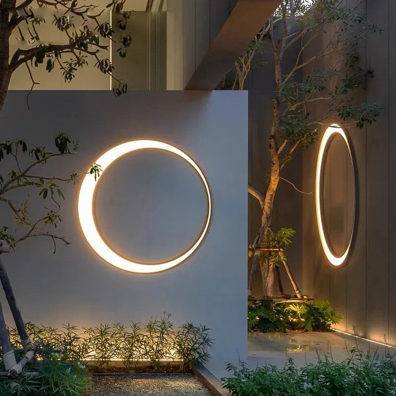 Modern LED Outdoor waterproof Landscape Wall Lamps Porch Exterior Wall Lighting Garden Lamp Villa IP65 Moon Lights sconces