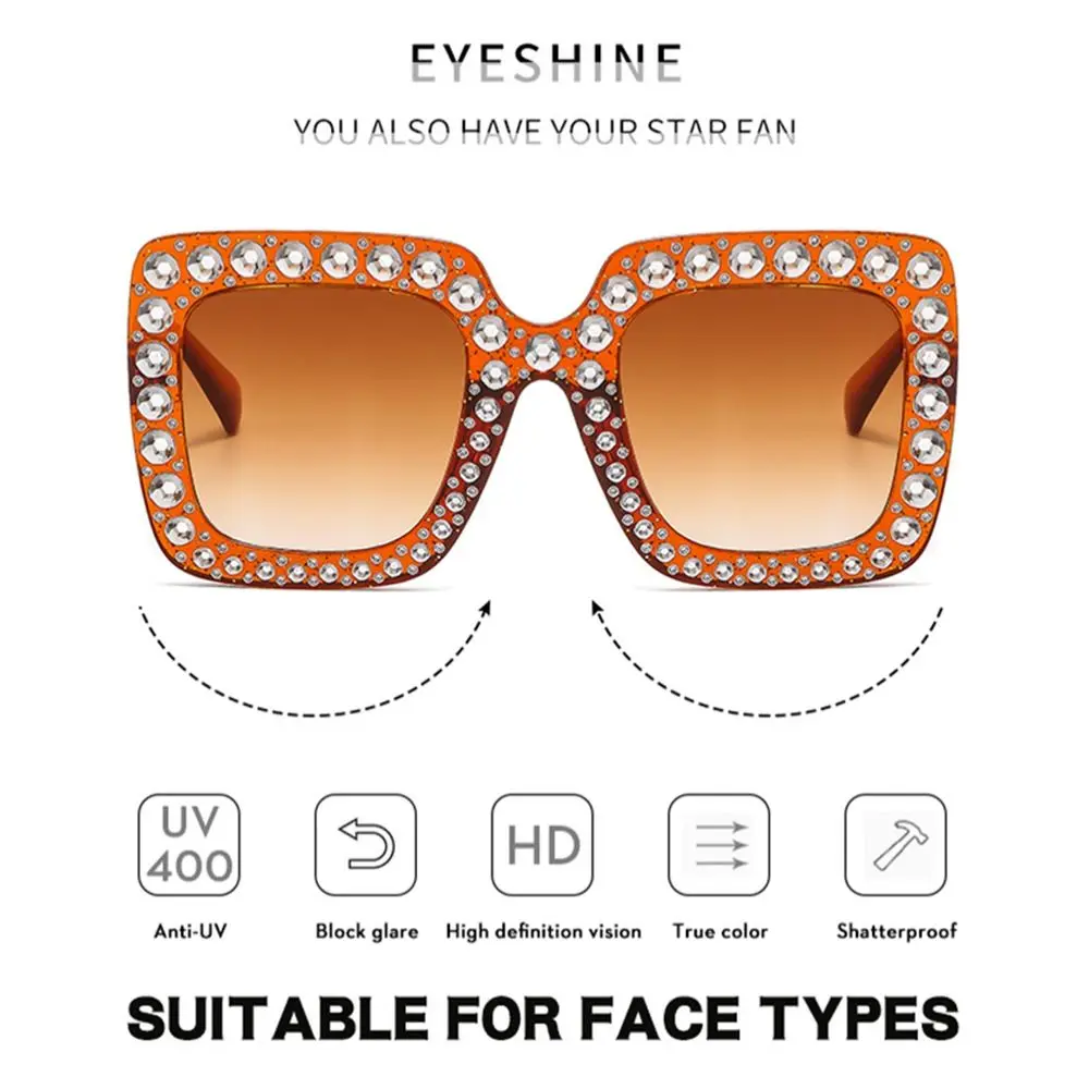 Kristall-Übergroße Sonnenbrille für Damen, Strass, quadratisch, Diamant-Sonnenbrille, Retro-Stil, großer Rahmen, funkelnde Brillen, 2025, neu – Detail 23