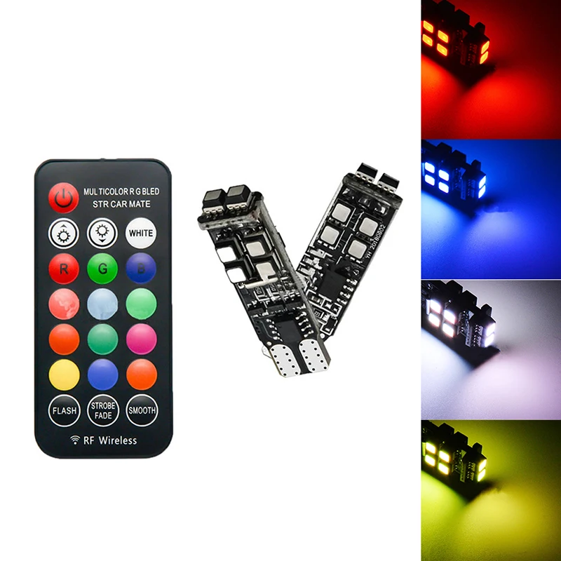 

2 шт. RGB T10 W5W 3535 10SMD для автомобильной лампы
