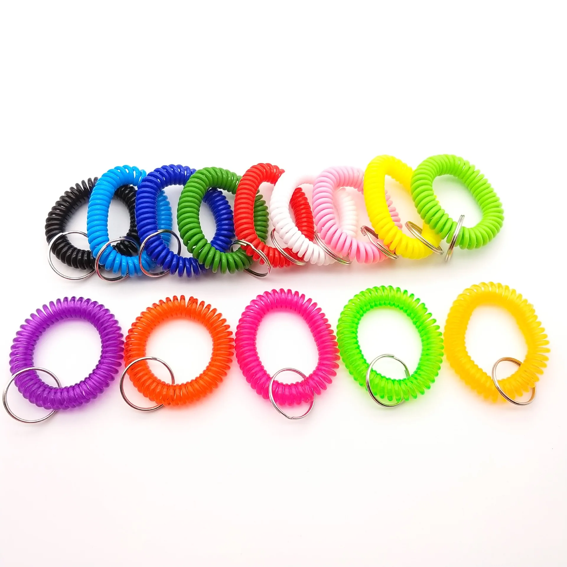6 Llaveros En Espiral De Plástico - 22mm Diámetro Interior, Estirables Para Muñeca | Para Llaves, Tarjetas, Herramientas, Deporte