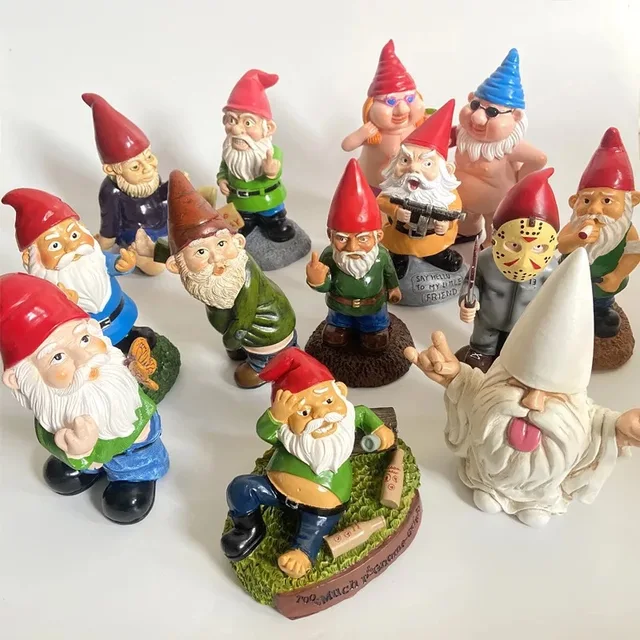 Naughty Garden Gnome Sculpture Ornament 3