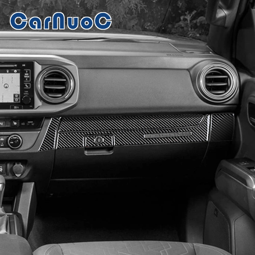 

Car Stickers For Toyota Tacoma 2016-2021 Glove Box Decorative Strips Interior Mouldings Carbon Fibre Cover Trim Accessories