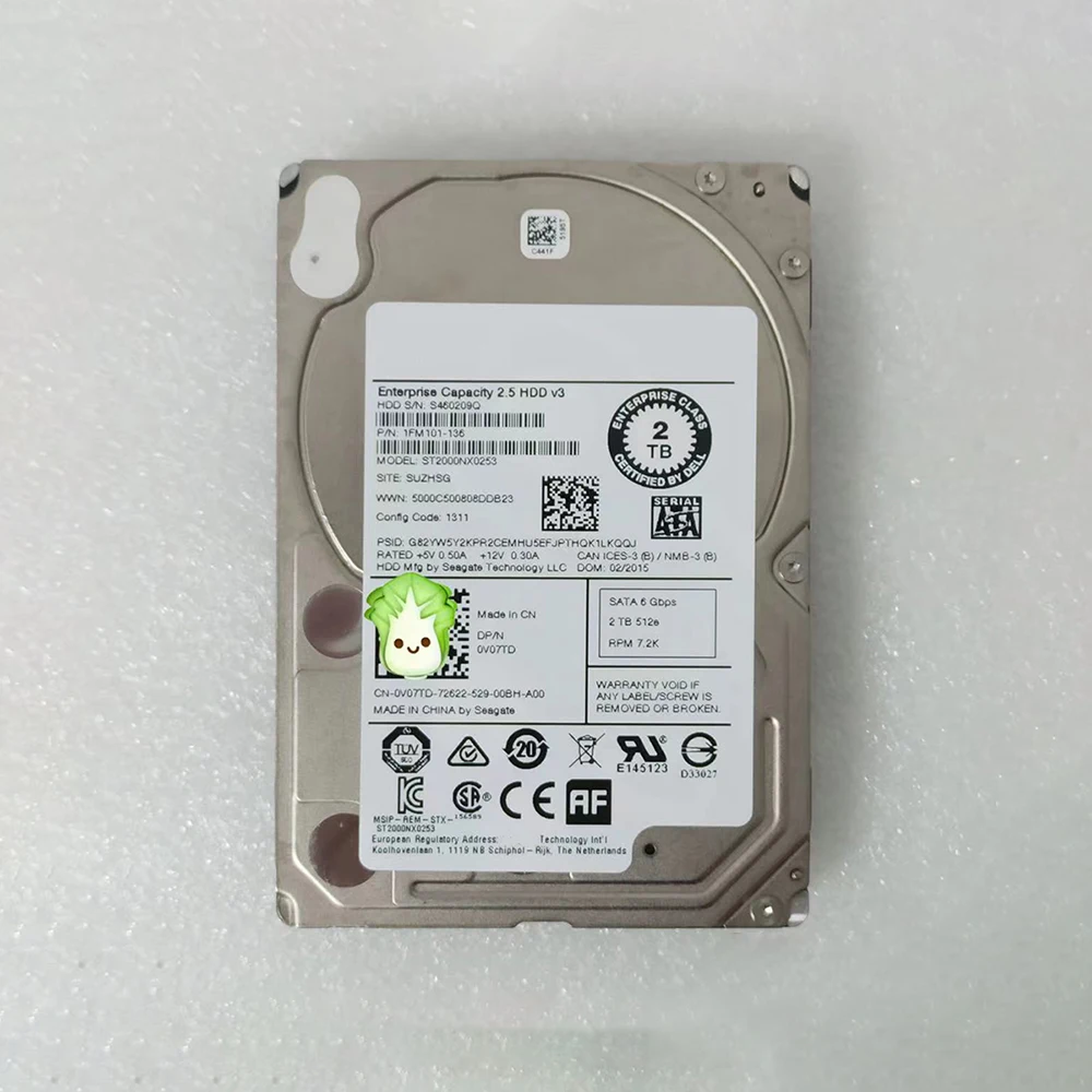 

ST2000NX0253 For R720 R730 R740 Server Hard Disk 2T 7.2K SATA 2.5" 6G Hard Drive