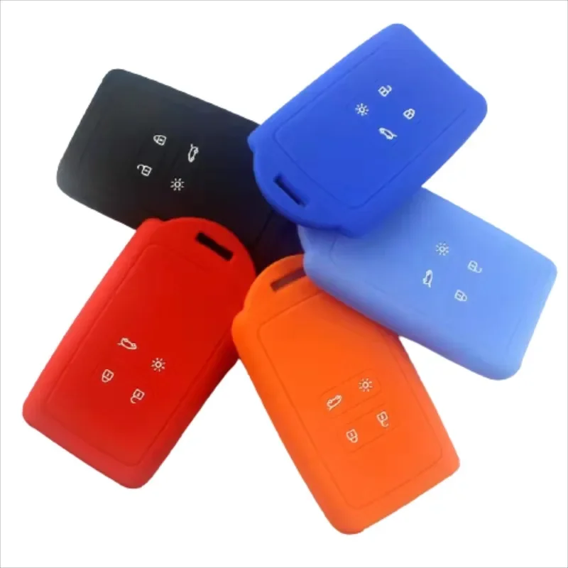 Silicone Car Key Case Cover For Renault Koleos Kadjar Arkana for Samsung QM5 Megane 4 Card Smart Keys Shell Set Accessories key case cover key case car key shell