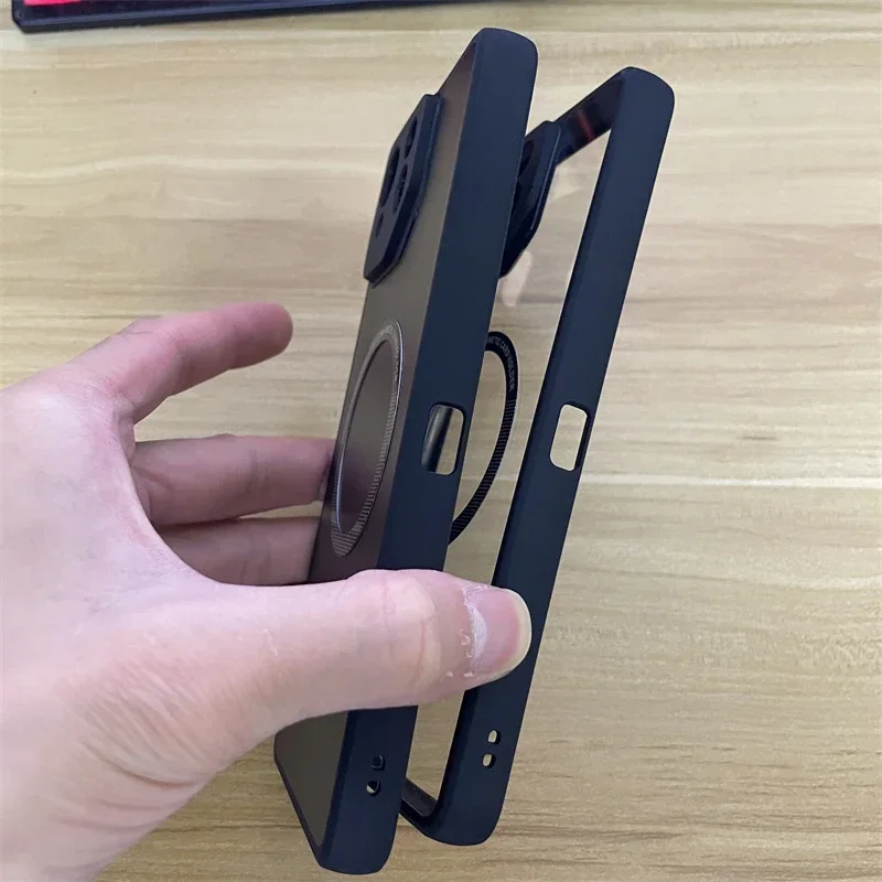 Magnetic Clear Shockproof Bumper Protective Phone Case with MagSafe Compatibility