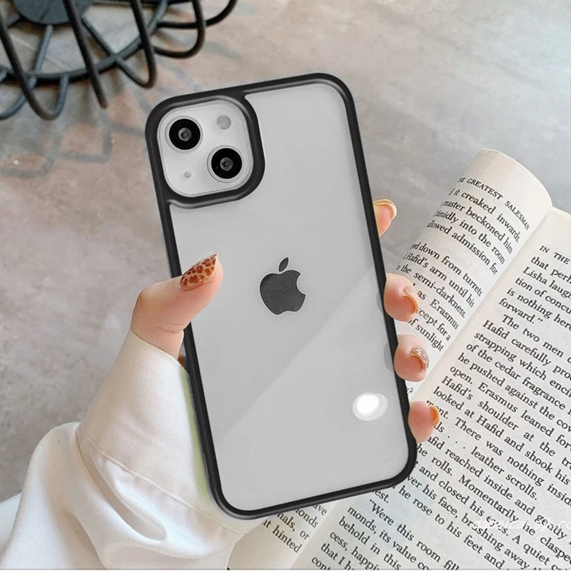 Transparent Candy Color Bumper Phone Case For iPhone 15 14 13 12 11 Pro Max XR XS X 6 7 8 Plus Mini Soft Shockproof Back Cover 6