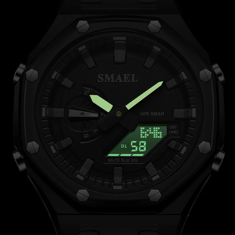 Smael Analog And Digital Dual Display Watches For Women Fashion Casual Pink Silicone Sport Electronic Wristwatches Lady Gift, Alina Gadgets