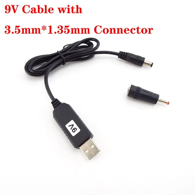Universal USB to DC Power Boost Adapter Cable with Step-Up Voltage Converter 5.5mm/3.5mm Plug