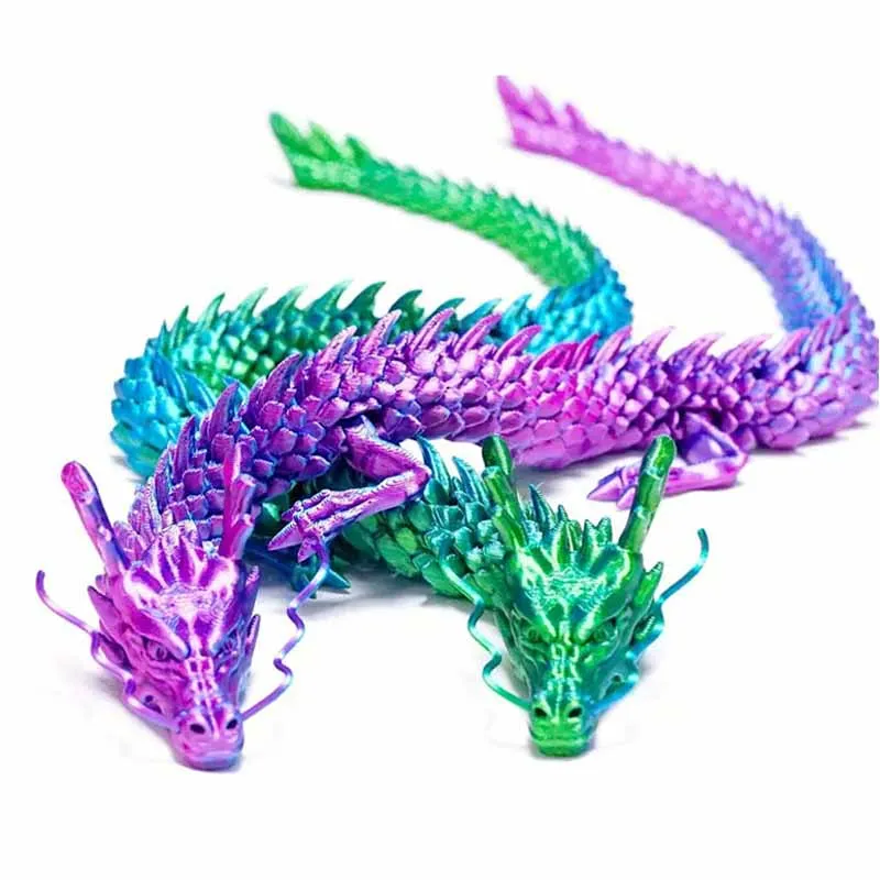 

Подвижная игрушка с 3D принтом суставов китайского бога дракона, креативный светящийся в темноте дракон, Настольное декоративное украшение, забавные подарки