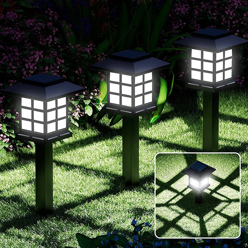 2/4/6/8/10/12Pcs Solar LED Pathway Lights Outdoor Waterproof Walkway Garden Deco