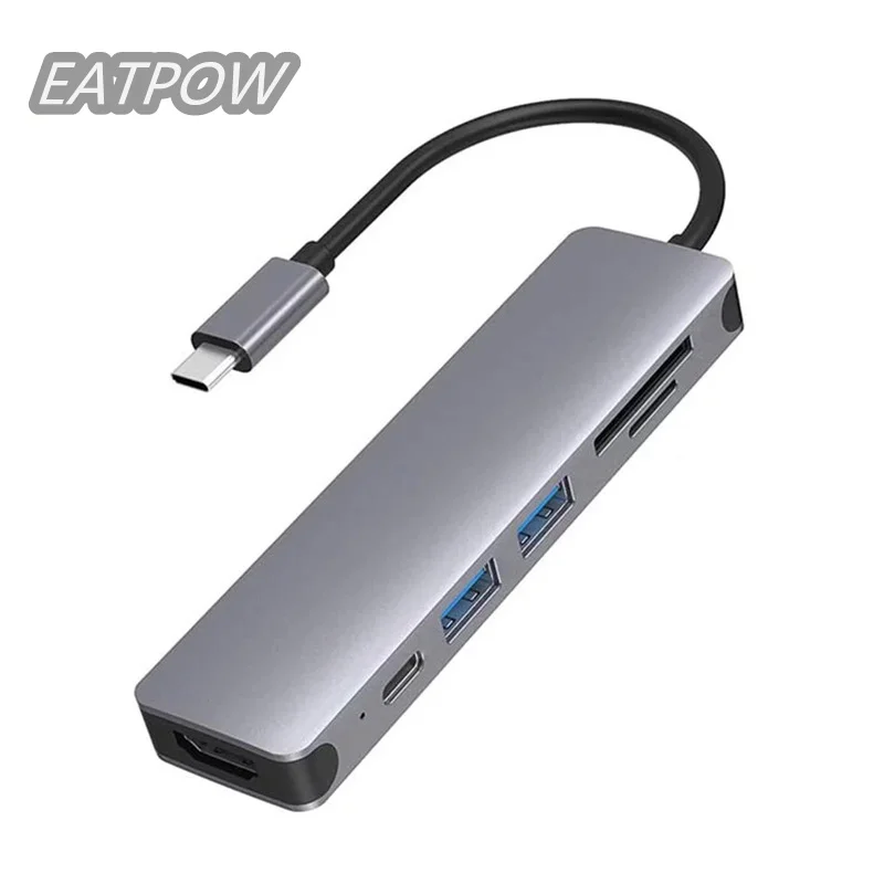 EATPOW Type-C TO HD MI+1*USB3.0+1*USB2.0 compatible with multiple systems hub Multiuse type-c adapter hub SD/TF CARD+PD Power