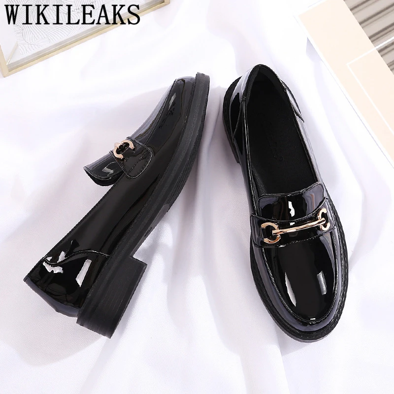 Women Oxford Shoes Loafers Black Fashion Casual