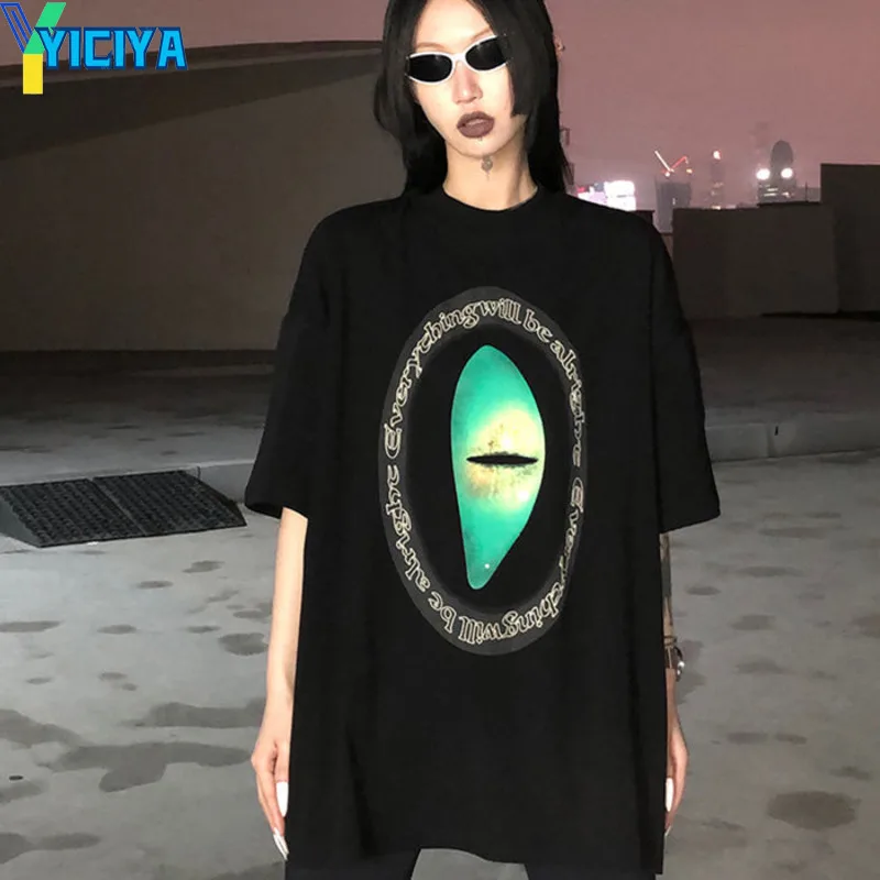 

Футболка YICIYA y2k, женский укороченный топ, новая черная, зеленая футболка оверсайз, футболки с коротким рукавом, блузки, футболки, летние топы
