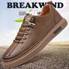 Trendy Men's Shoes Comfortable Breathable Wear-Resistant Casual Loafers Fashionable Formal Low-Top Polyurethane Leather
