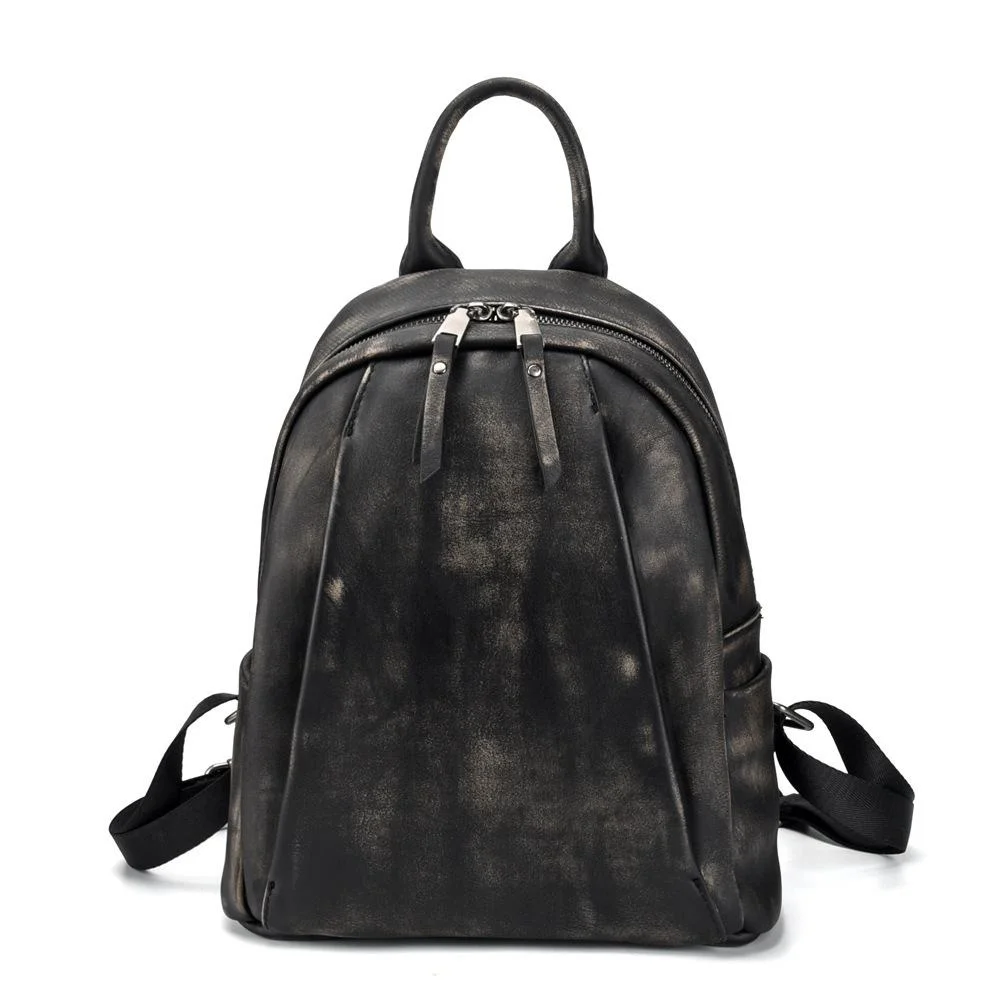 

Retro Large Capacity Backpacks For Women Genuine Leather Bag Ladies 2024 New Cowhide Leisure Travel Women's Backpack