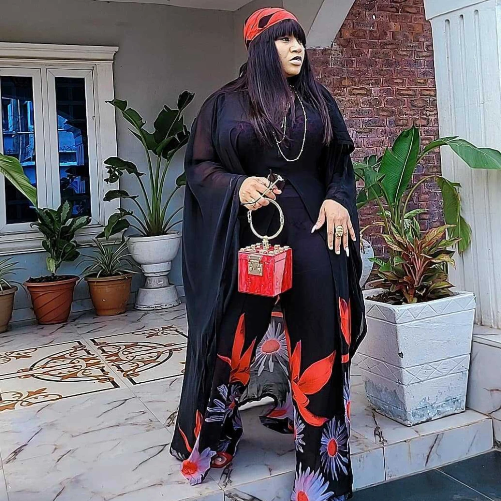 

African National Clothing Set Top Chiffon Digital Printed Wide-leg Two-piece Set ML103Q113
