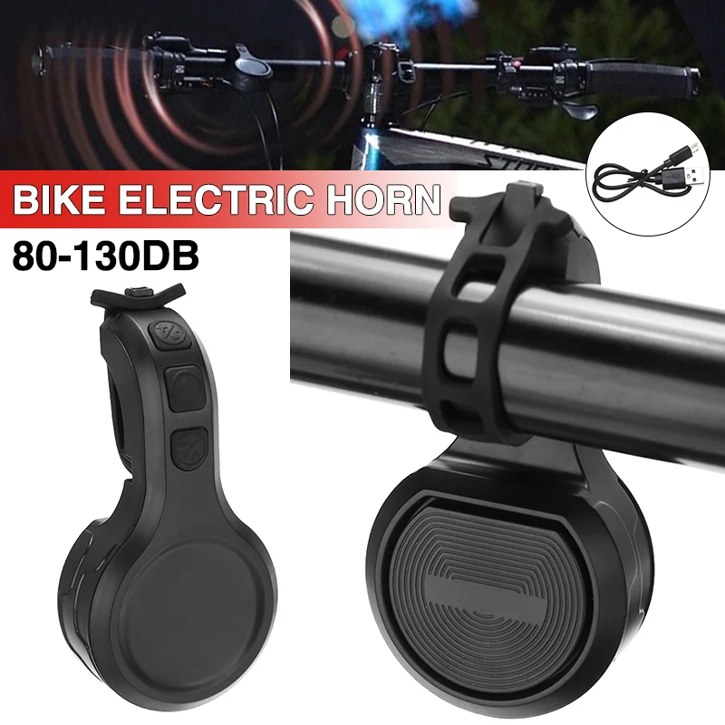 

1set Electric Bike Horn Adjustable 80-130dB Bicycle Bell Handlebar Alarm For Electric Scooter Road Mountain Bikes Accessories