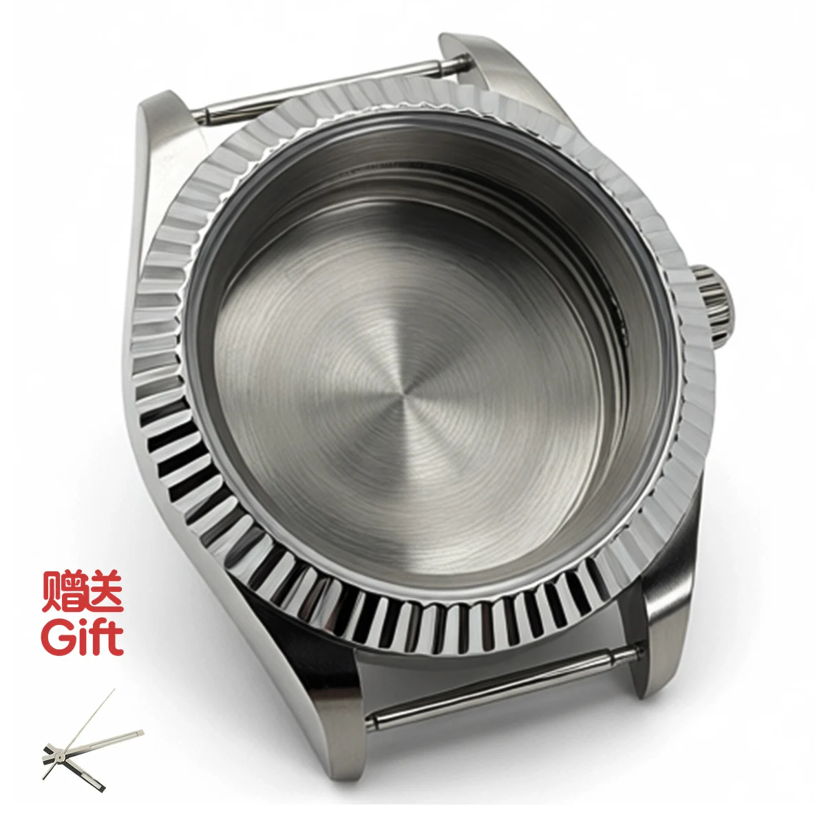 Stainless Steel Fluted Bezel Sapphire Glass Watch Case with NH35/NH36 Movement
