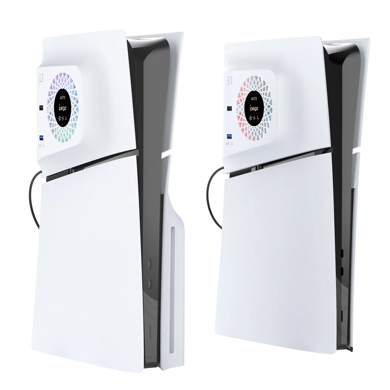 New PS5 Slim Accessories Cooling Fan For Play Station 5 Slim Console Cooling Fan USB Hubs RGB Light AUTO-Sensing for PS5 Slim