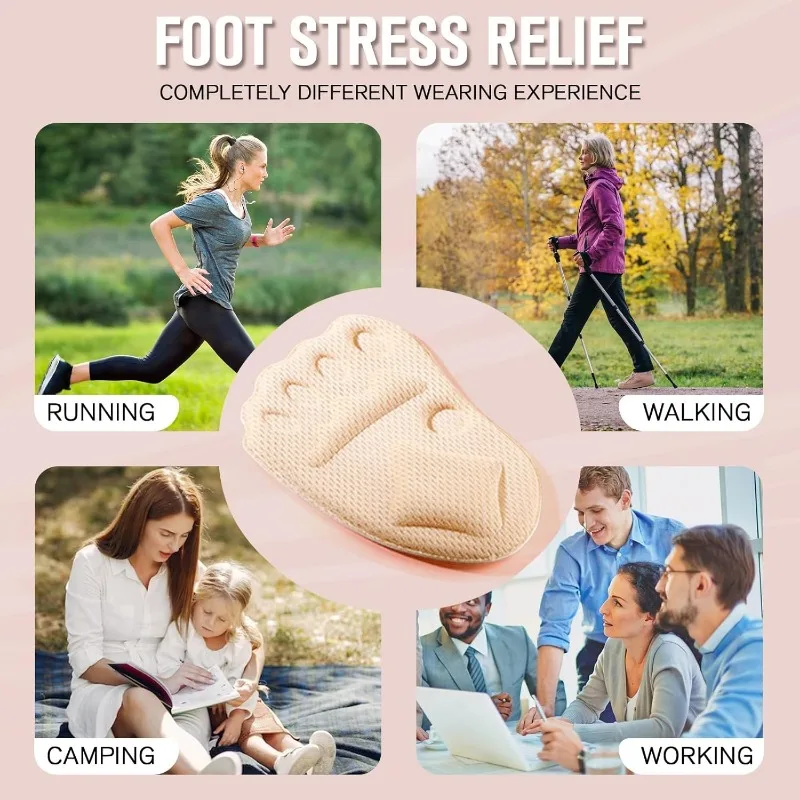 Foot Protection Forefoot Pad High Heels Sandals Shock Absorption Forefoot Cushion Foam Half Shoe Insoles Light Shoes Inserts