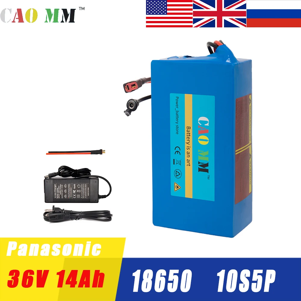36V 14Ah Battery Pack 10S5P Cell Panasonic 18650 Lithium for Electric