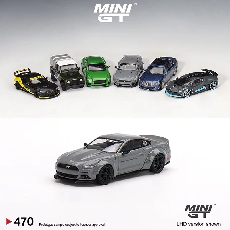 

MINI GT 1:64 Model Car F Mustang GT LB-Works Alloy Die-Cast #470 LHD Grey