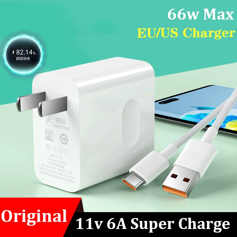100 Original 66w Super Fast Charger For Huawei Mate40 Mate50 P50 P40 Pro Nova 9 8 Pro Honor50