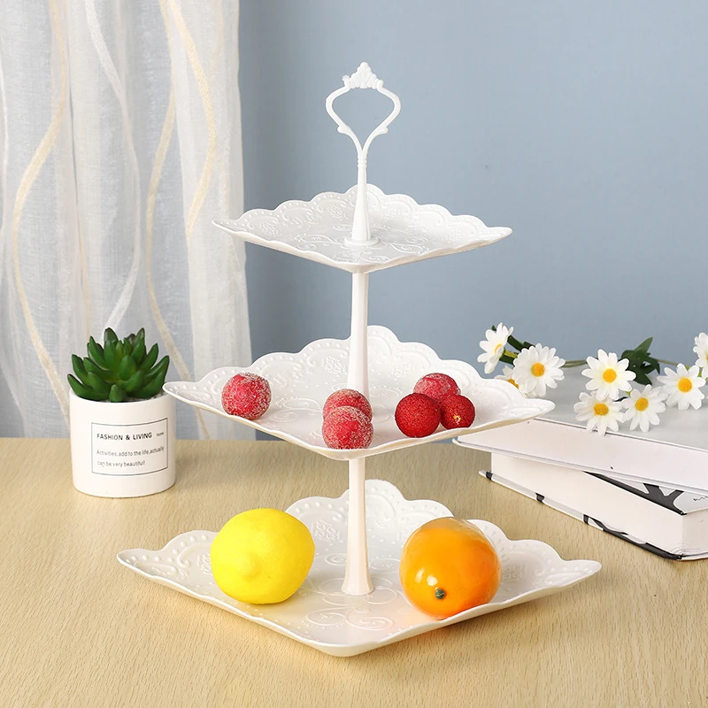 Afternoon Tea Wedding Plates 3 Tier Creative Home Hotel Tools Cake Shop 3 Layers Cake Rack Tray