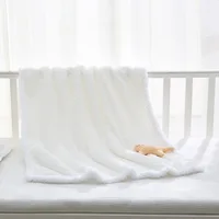 Newborn Thermal Fleece Blanket Soft Swaddle Envelope Wrap Solid Bedding Baby Blanket & Swaddling Infant Quilts 2